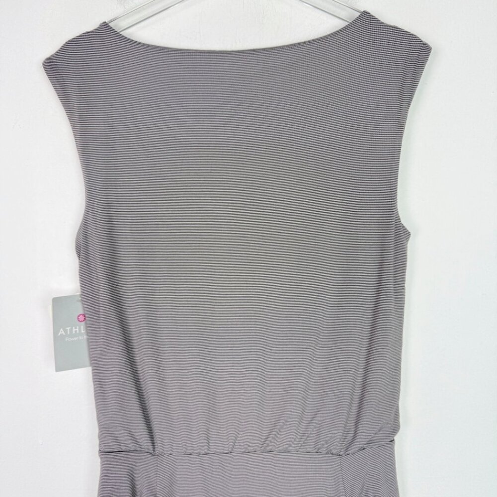 NWT Athleta Micro Stripe Westwood Ruched Dress Gray Grey Size XS NEW $98 - Picture 9 of 10